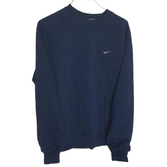 Vintage Nike Y2K Navy Blue Fleece Swoosh Sweatshirt Size Large - Picture 1 of 7